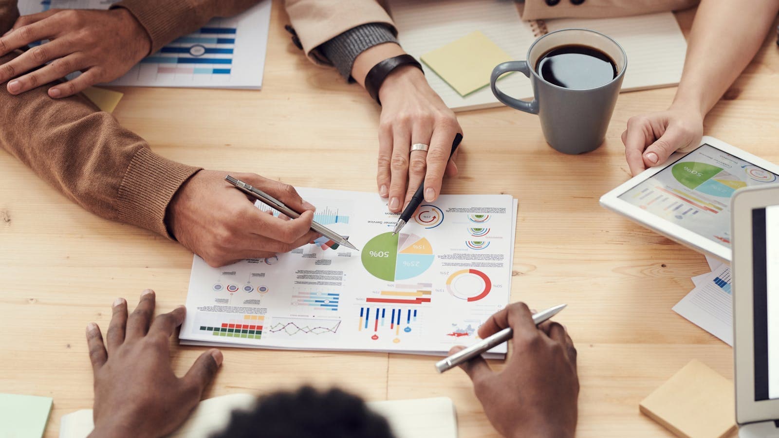 Professionals collaborating in a corporate office